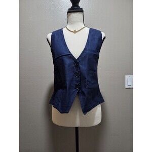 desig by Olivia Men's Navy Blue Suit Vest Regular Fit Adjustable Back Strap 50cm